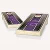 Kansas State Themed Stained Striped Cornhole Set - Include Case + Hole Lights + Score view 1