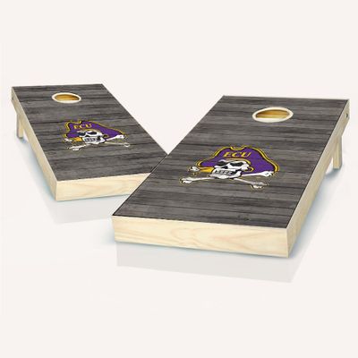 Skip's Garage East Carolina Distressed Cornhole Set - Include Board Edge Lights