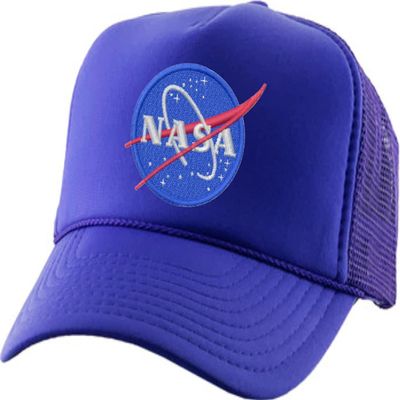 ALLNTRENDS Adult Trucker Hat NASA Embroidered Space USA Spaceship Cap Adjustable Snapback (Purple)
