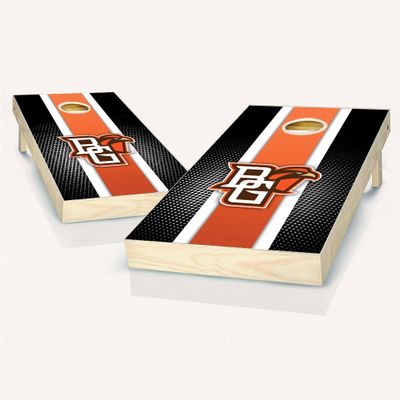 Bowling Green Themed Striped Cornhole Set - Include Board Edge Lights