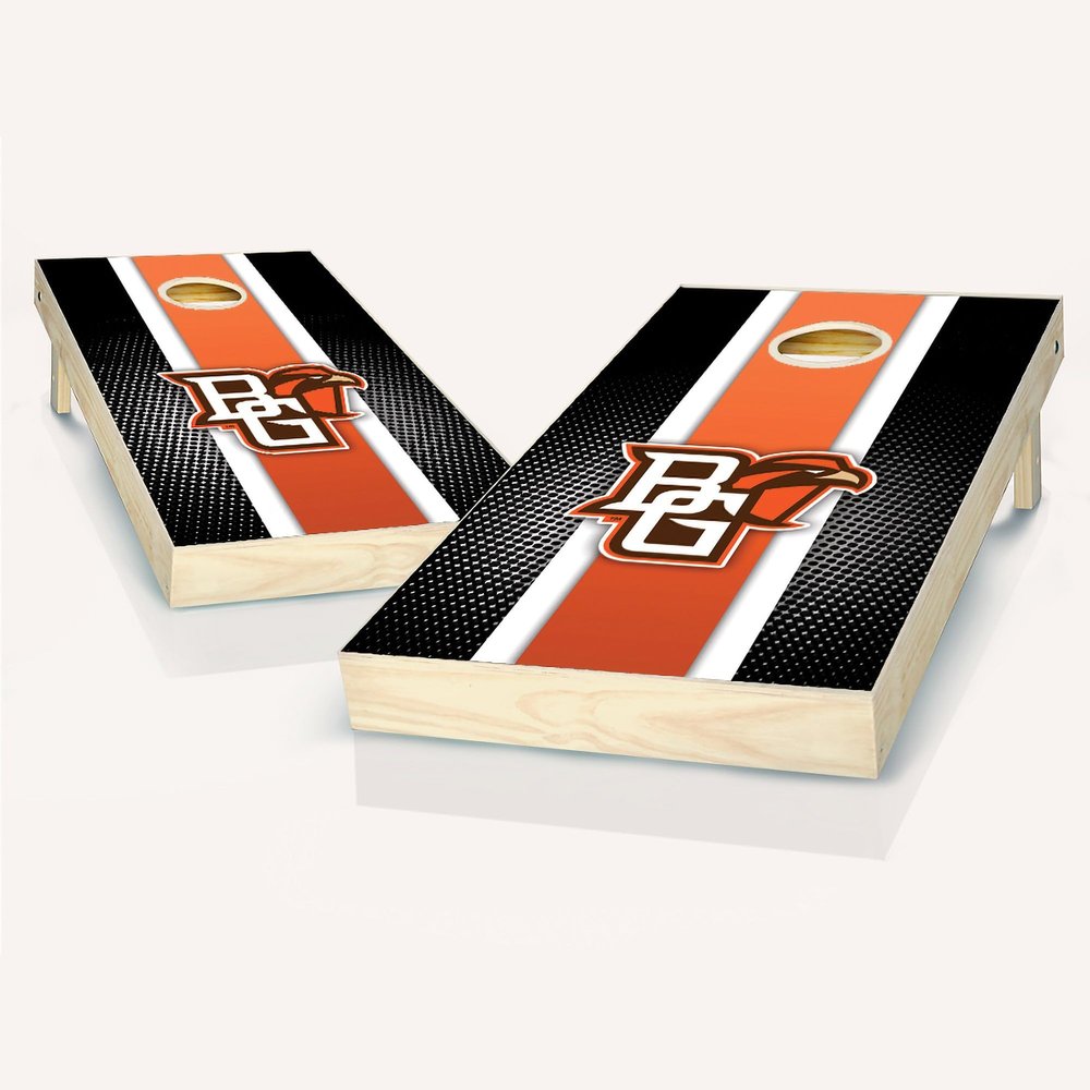 Bowling Green Themed Striped Cornhole Set - Include Board Edge Lights