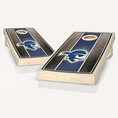 Seton Hall Stained Stripe Cornhole Set - Include Case + Edge Lights