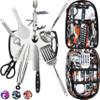 Wellmax 10-Piece Stainless Steel Camping Cooking Set  Compact All-in-One Cookware Kit with Utensils & Travel Bag for Campers, Hikers, Outdoor Adventures, Orange Camo Color view 1