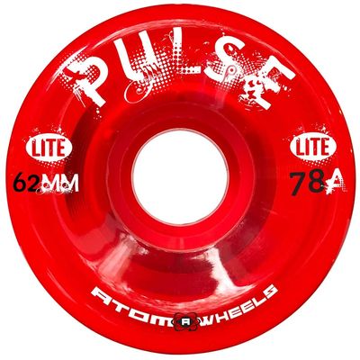 Atom Skates Quad Roller Wheels/Outdoor/Hardness 78A / 62x33 Red Pulse Lite / 1 Pack - 4 Wheels