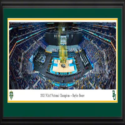 Baylor Bears - 2021 NCAA Men's Basketball National Champions - 44x18-inch Double Mat, Deluxe Framed Picture by Blakeway Panoramas