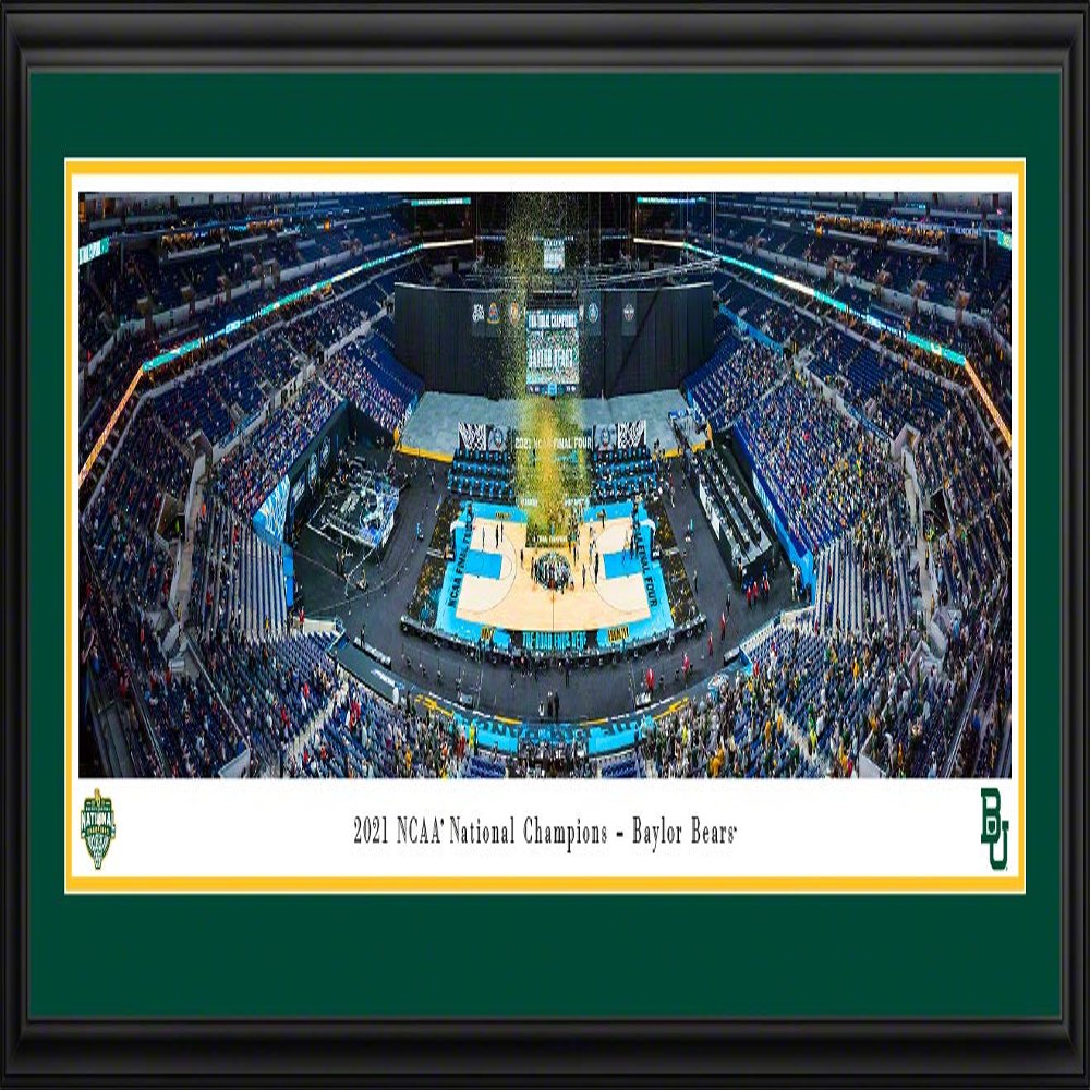 Baylor Bears - 2021 NCAA Men's Basketball National Champions - 44x18-inch Double Mat, Deluxe Framed Picture by Blakeway Panoramas