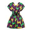 QIAOZHI Women's African Print Convertible Romper, High Waist A-Line Skort, Multi-Way Summer Beach Jumpsuit (US, Alpha, Medium, Regular, Regular, Colors 003) view 1