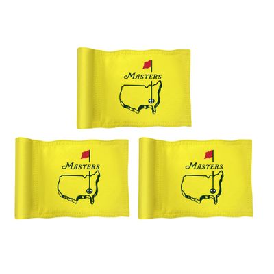 CoGolfing Major Golf Flag Mini, 8x6 Inch, Double-Sided Silk-Screened, Fade-Resistant 420D Nylon, Ideal for Backyard Practice Putting Green, Yellow, 3-Pack
