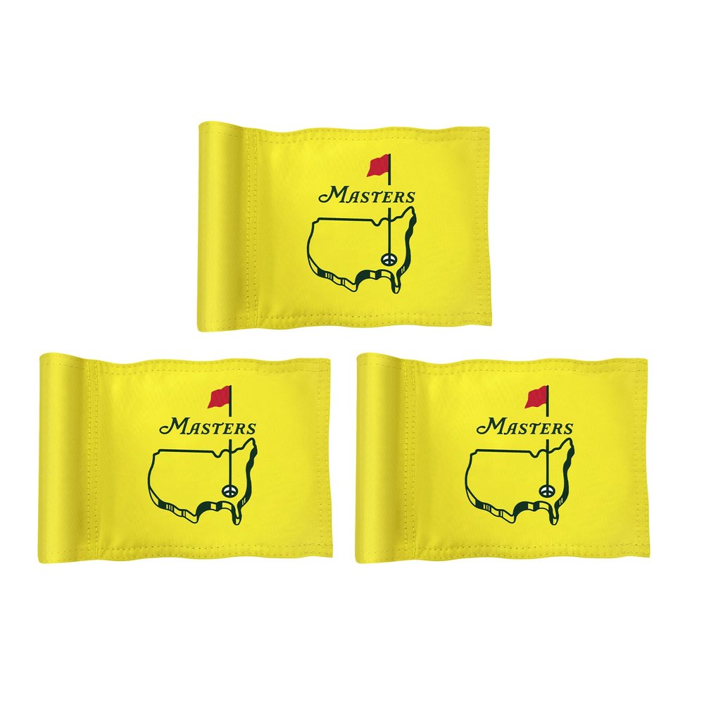 CoGolfing Major Golf Flag Mini, 8x6 Inch, Double-Sided Silk-Screened, Fade-Resistant 420D Nylon, Ideal for Backyard Practice Putting Green, Yellow, 3-Pack