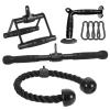 DYNASQUARE Cable Attachments for Home Gym, Made of Heavy Duty Solid Steel, LAT Pulldown Attachment, Weight Machine Accessories, Straight Pull Down Bar, Tricep Rope, Exercise & Double D Handle view 1
