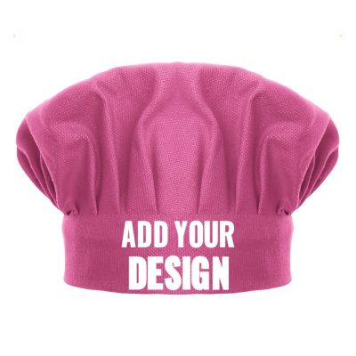 TopTie Custom Print Chef Hat for Kids & Adults, Cotton Elastic Adjustable Kitchen Cooking Baking Hat-Hot Pink-S