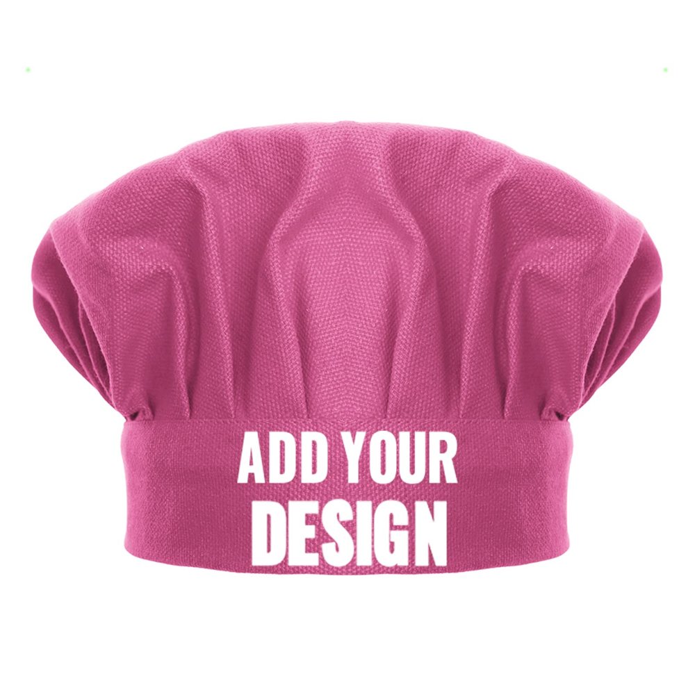 TopTie Custom Print Chef Hat for Kids & Adults, Cotton Elastic Adjustable Kitchen Cooking Baking Hat-Hot Pink-S