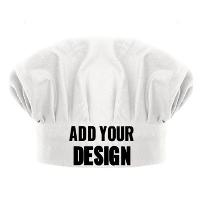 TopTie Custom Print Chef Hat for Kids & Adults, Cotton Elastic Adjustable Kitchen Cooking Baking Hat-White-S