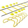 TNZMART Agility Ladder and Disc Cones Training Set Adjustable Rungs Training Ladder with 10 Plastic Sport Cones for Training (Yellow, 6 Hurdles) view 1