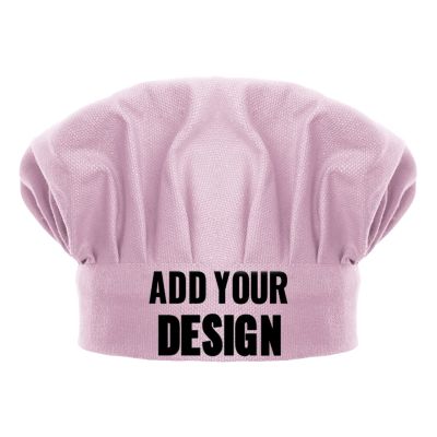 TopTie Custom Print Chef Hat for Kids & Adults, Cotton Elastic Adjustable Kitchen Cooking Baking Hat-Light Pink-L