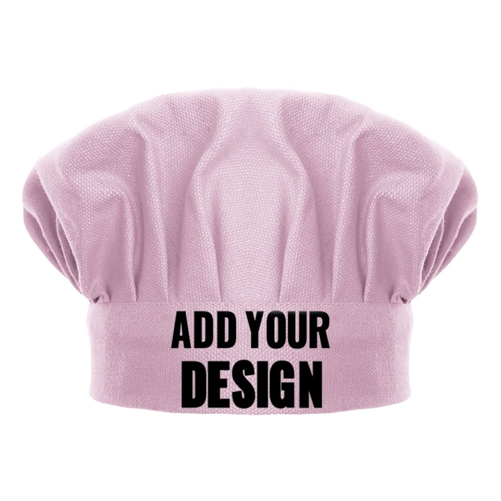 TopTie Custom Print Chef Hat for Kids & Adults, Cotton Elastic Adjustable Kitchen Cooking Baking Hat-Light Pink-L