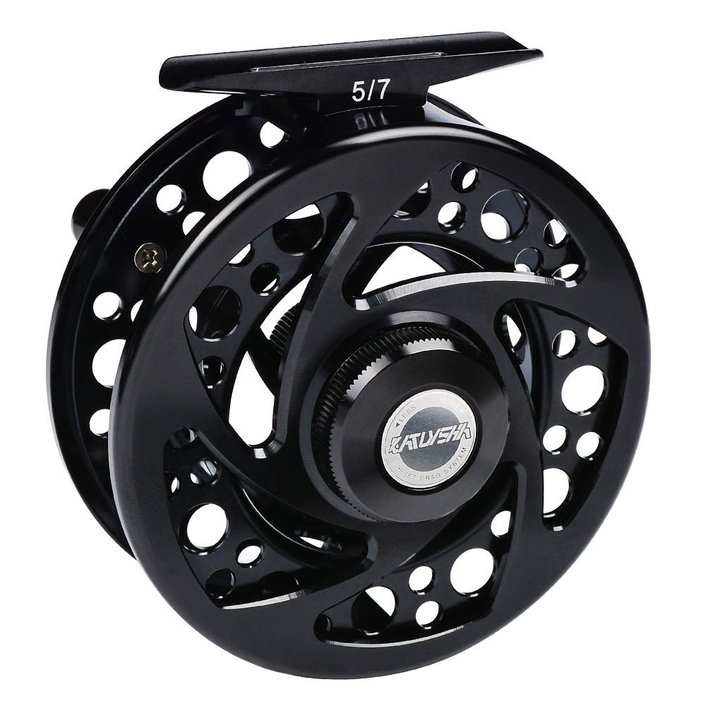 BAIKALBASS Fly Fishing Reel Fly Reels - Large Arbor CNC-Machined Aluminum Alloy Body Light Weight 7/9wt Black