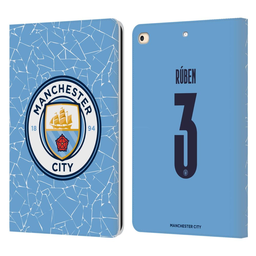 Head Case Designs Officially Licensed Manchester City Man City FC Rben Dias 2020/21 Players Home Kit Group 2 Leather Wallet Case Compatible with Apple iPad 9.7 2017 / iPad 9.7 2018