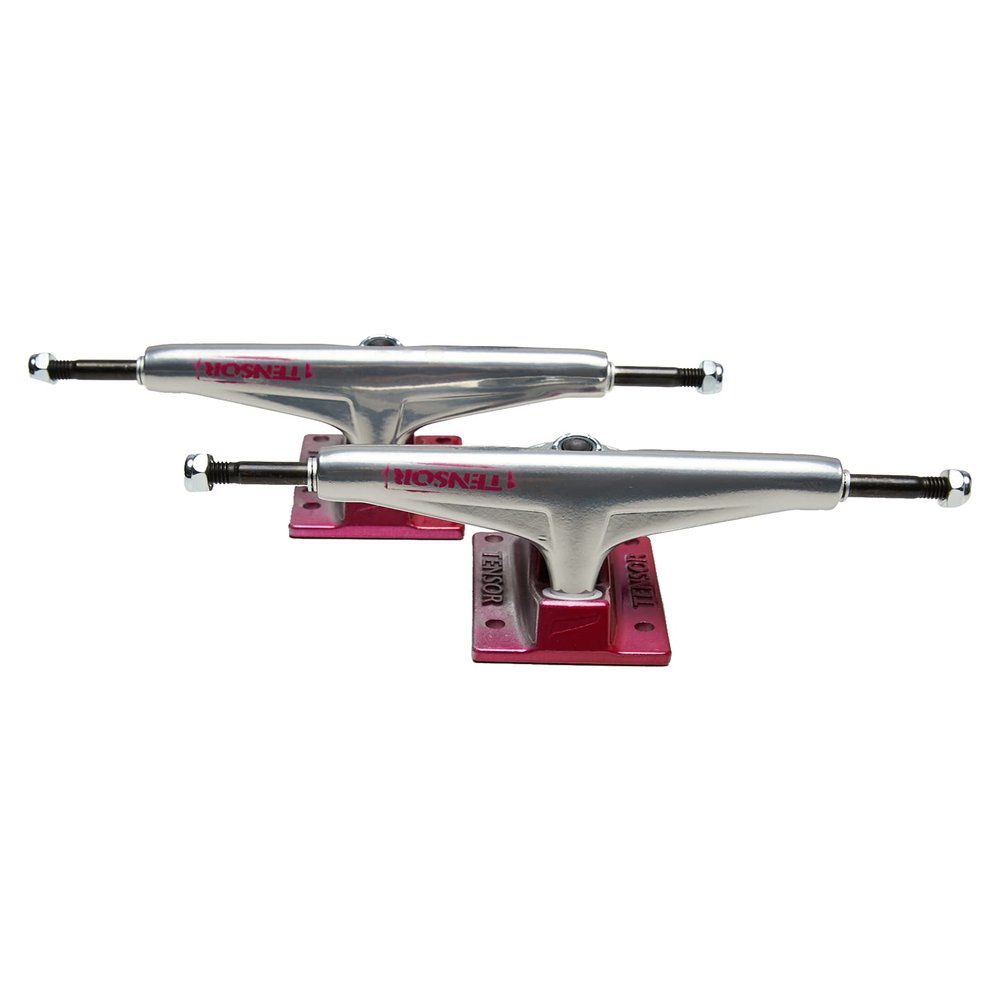 Tensor Skateboards Tensor Alum Stencil Mirror Skateboard Trucks - RawCrimson Fade - 5.25