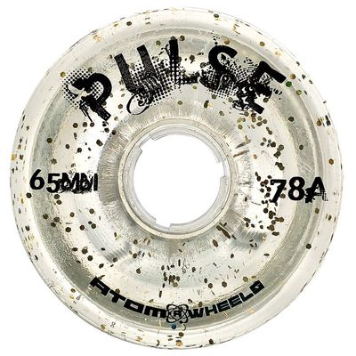 Atom Skates Quad Roller Wheels/Outdoor/Hardness 78A / 65x37 Glitter Clear Pulse Glitter / 1 Pack - 4 Wheels