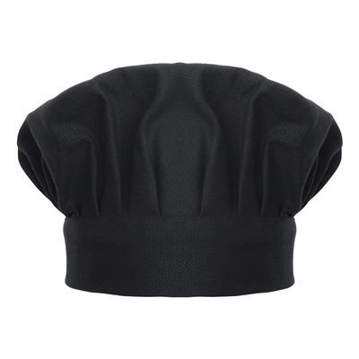 TopTie Chef Hat for Kid & Adult, Cotton Elastic Adjustable Kitchen Cooking Baking Hat-Black-S
