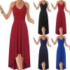 SERYU Women's Summer Sundresses V Neck Casual Sleeveless Asymmetrical Patchwork Floral Maxi Dresses B Blue view 4