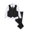 SaiLiiny Boys 4 Pieces Black Suits Slim Fit Outfits Vest Sets Formal Dresswear for Boy Suit with Tie Size 4T view 1
