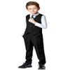 SaiLiiny Boys 4 Pieces Black Suits Slim Fit Outfits Vest Sets Formal Dresswear for Boy Suit with Tie Size 4T view 3