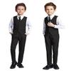 SaiLiiny Boys 4 Pieces Black Suits Slim Fit Outfits Vest Sets Formal Dresswear for Boy Suit with Tie Size 4T view 4