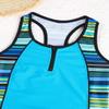 renvena Girls 3Pcs Sports Swimwear Flower Print Racerback Shirt Shorts Briefs Tankini Set Bathing Suit Green 2 4 view 3