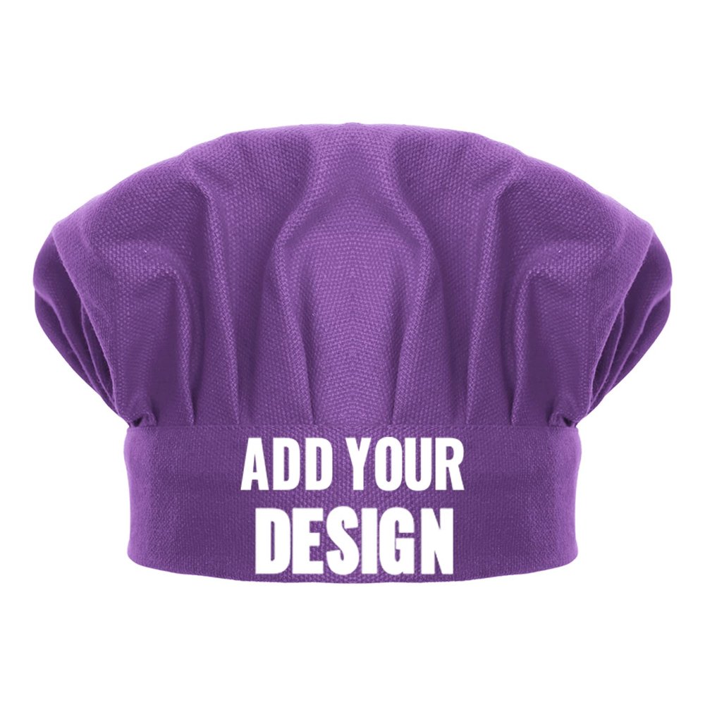 TopTie Custom Print Chef Hat for Kids & Adults, Cotton Elastic Adjustable Kitchen Cooking Baking Hat-Purple-S