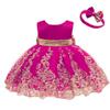 Flower Girl Dress 6 9 Month Sleeveless Clothing Lace Special Occasion Dress Ruffles Wedding Birthday Dresses Embroidery Tulle Tutu Ball Gowns for Infant Party Knee Sundresss Costumes (8557Rose, 70) view 3