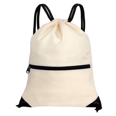 HOLYLUCK Drawstring Backpack Bag Sport Gym Sackpack (beige)