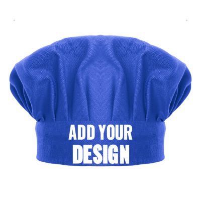 TopTie Custom Print Chef Hat for Kids & Adults, Cotton Elastic Adjustable Kitchen Cooking Baking Hat-Blue-L
