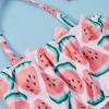 Toddler Girl Swimsuits Infant Baby Girl Bathing Suit Bikini Sets Swimwear 3 Piece Summer Beach Outfit Top Shorts Hat (Pink Watermelon, 0-6 Months) view 2
