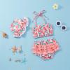 Toddler Girl Swimsuits Infant Baby Girl Bathing Suit Bikini Sets Swimwear 3 Piece Summer Beach Outfit Top Shorts Hat (Pink Watermelon, 0-6 Months) view 4