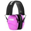 PROHEAR 016 Ear Protection Safety Earmuffs for Shooting, NRR 26dB Noise Reduction Slim Passive Hearing Protector with Low-Profile Earcups, Compact Foldable Ear Defenders for Gun Range, Hunting (Pink) view 1