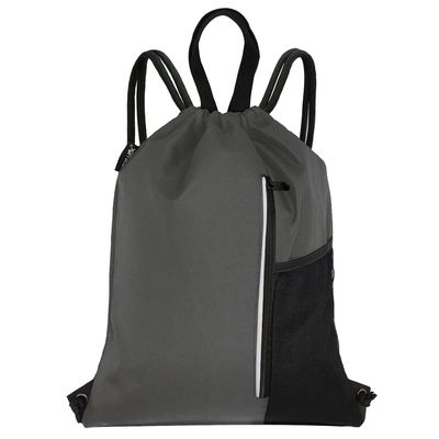HOLYLUCK Men & Women Outdoor Sport Gym Sack Waterproof Drawstring Backpack Bag (dark grey)