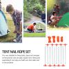 Tent Ground Peg Set 15pcs Metal Stakes Ropes Canopy Stakes for Camping view 2