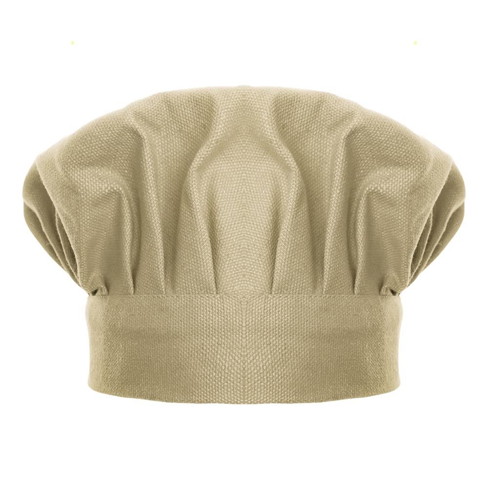 TopTie Chef Hat for Kid & Adult, Cotton Elastic Adjustable Kitchen Cooking Baking Hat-Khaki-S