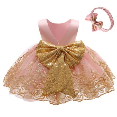 Flower Girl Dress 6 9 Month Sleeveless Clothing Lace Special Occasion Dress Ruffles Wedding Birthday Dresses Embroidery Tulle Tutu Ball Gowns for Infant Party Knee Sundresss Costumes (8557Pink, 70)