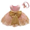 Flower Girl Dress 6 9 Month Sleeveless Clothing Lace Special Occasion Dress Ruffles Wedding Birthday Dresses Embroidery Tulle Tutu Ball Gowns for Infant Party Knee Sundresss Costumes (8557Pink, 70) view 1
