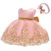 Flower Girl Dress 6 9 Month Sleeveless Clothing Lace Special Occasion Dress Ruffles Wedding Birthday Dresses Embroidery Tulle Tutu Ball Gowns for Infant Party Knee Sundresss Costumes (8557Pink, 70) view 2