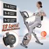 leikefitness Folding Stationary Bike Recumbent Exercise Bike w/Arm Resistance Bands-Pulse Sensor-LCD Monitor and Easy to Assemble Indoor Cycling Bike 2280 (GREY) view 3