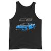 2020 2021 C8 'Vette Rapid Blue Unisex Black Tank Top view 1