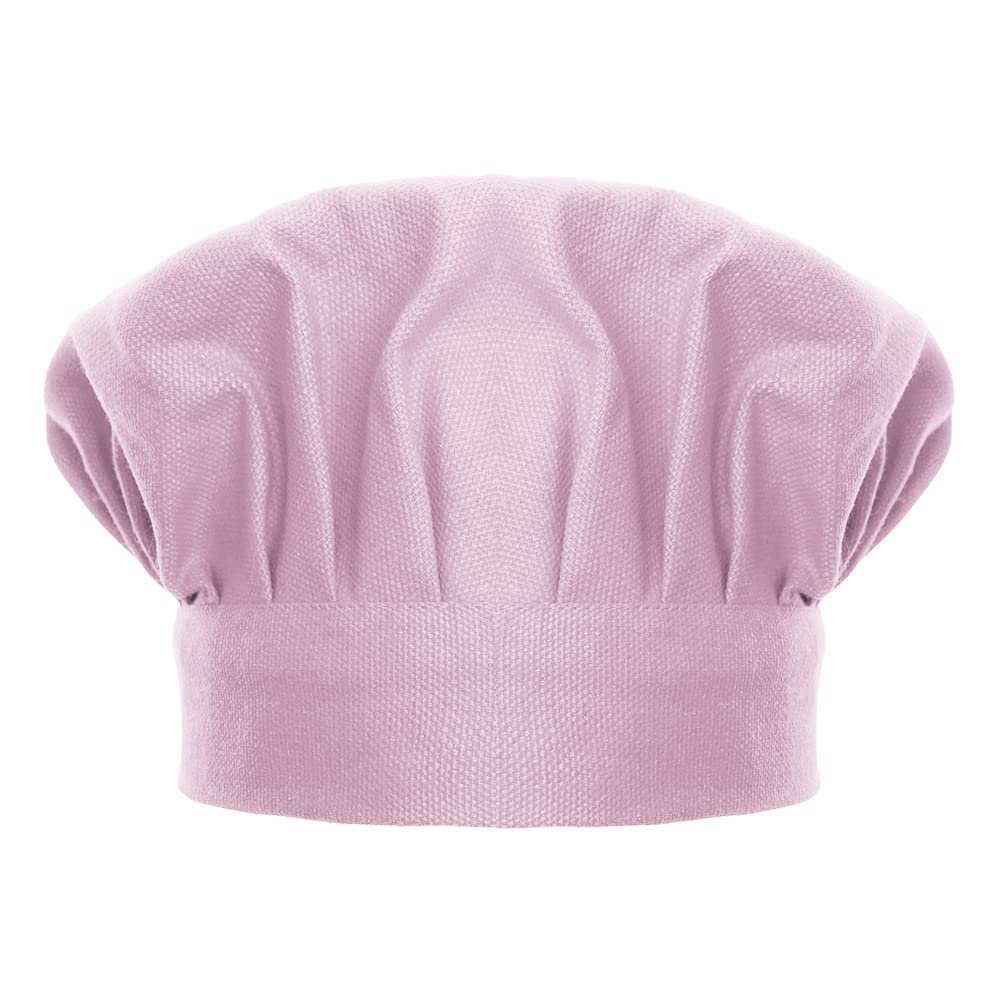 TopTie Chef Hat for Kid & Adult, Cotton Elastic Adjustable Kitchen Cooking Baking Hat-Light Pink-S