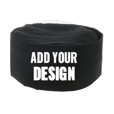 TopTie Custom Print Mesh Top Chef Hat, Sushi Restaurant Work Cap, Kitchen Cooking Food Service Waiter Skull Cap-Black