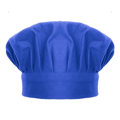 TopTie Chef Hat for Kid & Adult, Cotton Elastic Adjustable Kitchen Cooking Baking Hat-Blue-L