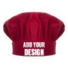 TopTie Custom Print Chef Hat for Kids & Adults, Cotton Elastic Adjustable Kitchen Cooking Baking Hat-Red-L view 1