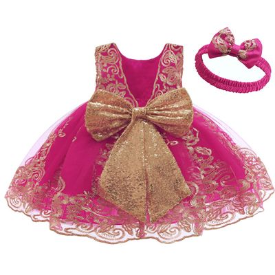 Flower Girl Dress 6 9 Month Sleeveless Clothing Lace Special Occasion Dress Ruffles Wedding Birthday Dresses Embroidery Tulle Tutu Ball Gowns for Infant Party Knee Sundresss Costumes (8557BRose, 70)